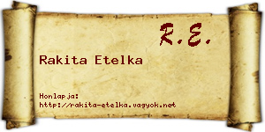 Rakita Etelka névjegykártya